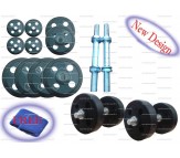 16 KG ADJUSTABLE RUBBER DUMBELLS SETS STEARING CUT RUBBERS PLATES 8 KG X 1 PAIR